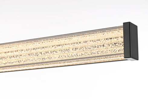 Elegant Lighting Ivaan 1 Light Wall Sconce L36 Inch E4.5 Inch H4.3 Inch LED 24 Watt 3CCT in Black Model: LD302W36BK