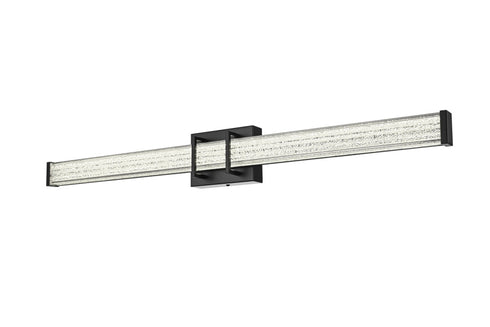 Elegant Lighting Ivaan 1 Light Wall Sconce L36 Inch E4.5 Inch H4.3 Inch LED 24 Watt 3CCT in Black Model: LD302W36BK
