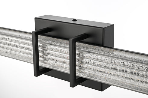Elegant Lighting Ivaan 1 Light Wall Sconce L36 Inch E4.5 Inch H4.3 Inch LED 24 Watt 3CCT in Black Model: LD302W36BK