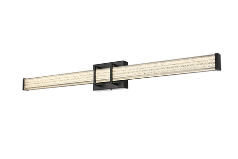 Elegant Lighting Ivaan 1 Light Wall Sconce L36 Inch E4.5 Inch H4.3 Inch LED 24 Watt 3CCT in Black Model: LD302W36BK