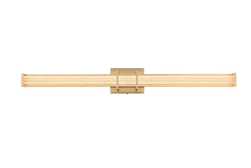 Elegant Lighting Ivaan 1 Light Wall Sconce L36 Inch E4.5 Inch H4.3 Inch LED 24 Watt 3CCT in Satin Gold Model: LD302W36SG