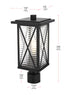 Elegant Lighting Jada 16 inch Outdoor Post light in Black in Black and Clear Finish Model: OD607P16BK