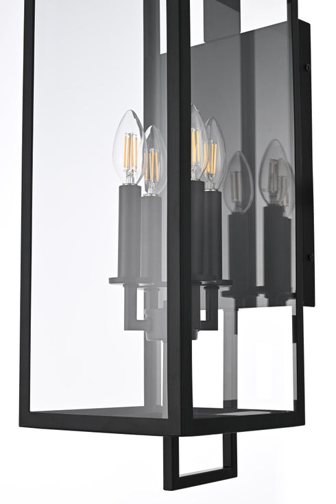 Elegant Lighting Jairo 4 Light Wall Sconce W8 Inch xH26 Inch xE9 Inch in Black Model: OD809W26BK
