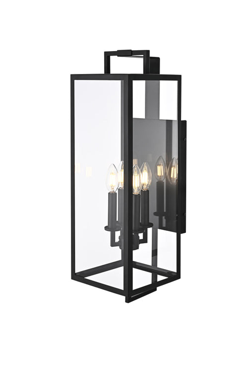 Elegant Lighting Jairo 4 Light Wall Sconce W8 Inch xH26 Inch xE9 Inch in Black Model: OD809W26BK