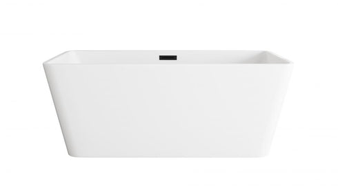 Elegant Lighting Jamison 59 inch Bathtub in Glossy White with Brushed Gold Trim Model: BT30659GW-BGD