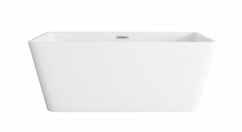 Elegant Lighting Jamison 59 inch Bathtub in Glossy White with Brushed Gold Trim Model: BT30659GW-BGD