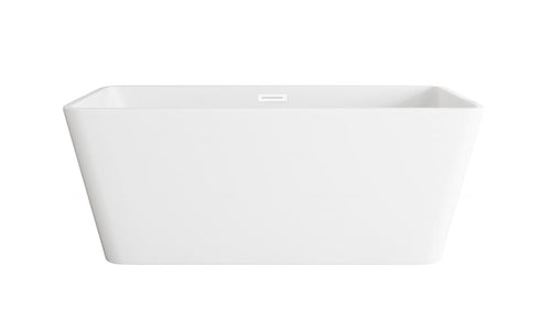 Elegant Lighting Jamison 59 inch Bathtub in Glossy White with Brushed Gold Trim Model: BT30659GW-BGD