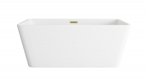 Elegant Lighting Jamison 59 inch Bathtub in Glossy White with Brushed Gold Trim Model: BT30659GW-BGD