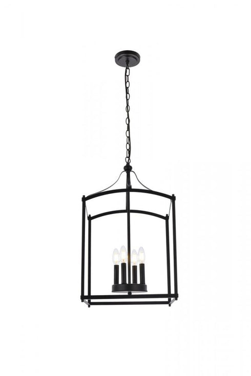 Elegant Lighting Janet 4 lights pendant in black Model: LD7070D15BK