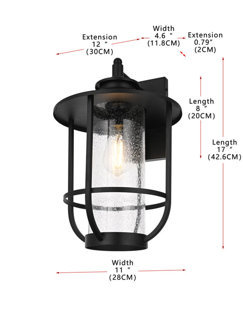 Elegant Lighting Janney 1 Light Wall sconce W11 Inch E12 Inch H17 Inch L1 in Black (1Box) Model: OD314W17BK