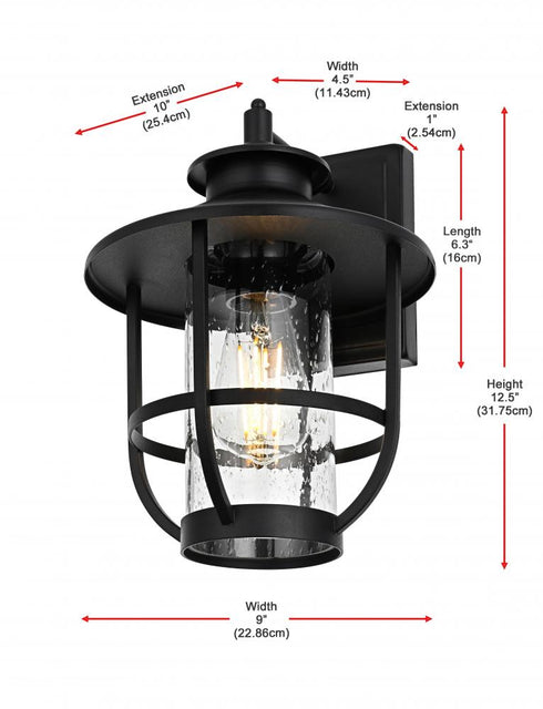 Elegant Lighting Janney 7 inch Outdoor Pendant in Black Model: OD314W13BK