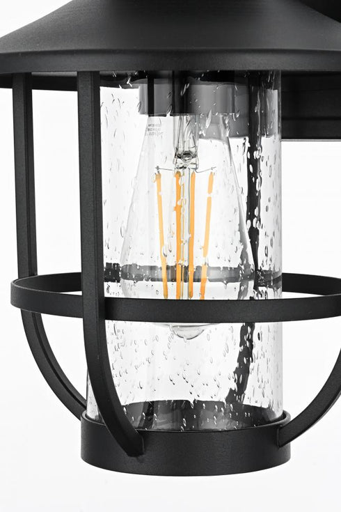 Elegant Lighting Janney 7 inch Outdoor Pendant in Black Model: OD314W13BK