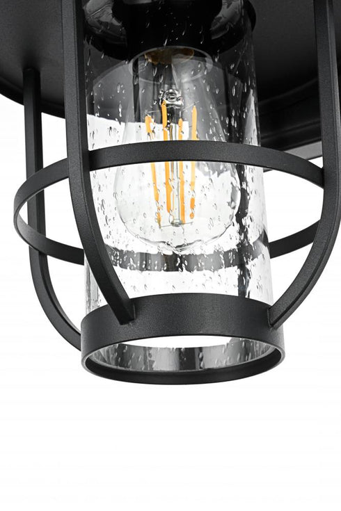 Elegant Lighting Janney 7 inch Outdoor Pendant in Black Model: OD314W13BK