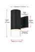 Elegant Lighting Jase 1 Light Wall Sconce W5 Inch xH9 Inch xE6 Inch in Black Model: OD810W9BK