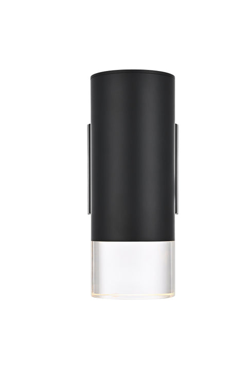 Elegant Lighting Jase 1 Light Wall Sconce W5 Inch xH9 Inch xE6 Inch in Black Model: OD810W9BK