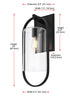 Elegant Lighting Jaxson 1 Light Wall Sconce W10 Inch xH24 Inch xE10 Inch in Black Model: OD811W24BK