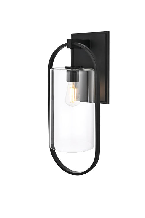 Elegant Lighting Jaxson 1 Light Wall Sconce W10 Inch xH24 Inch xE10 Inch in Black Model: OD811W24BK