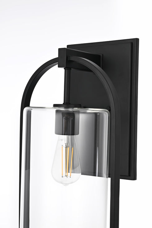 Elegant Lighting Jaxson 1 Light Wall Sconce W10 Inch xH24 Inch xE10 Inch in Black Model: OD811W24BK
