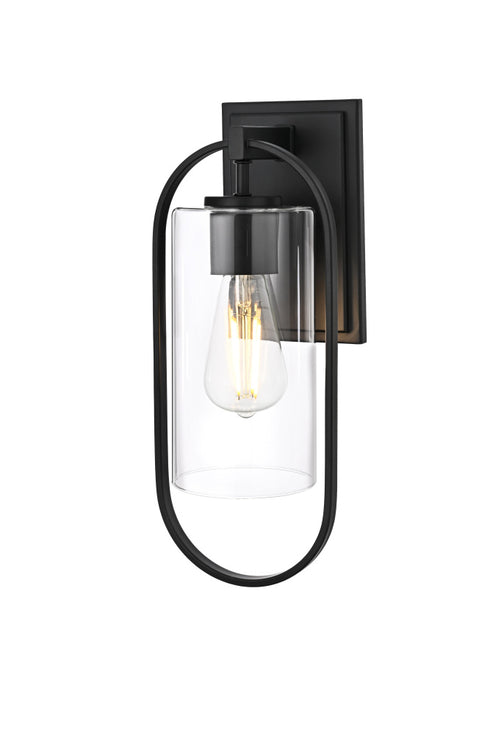 Elegant Lighting Jaxson 1 Light Wall Sconce W6 Inch xH15 Inch xE6 Inch in Black Model: OD811W15BK