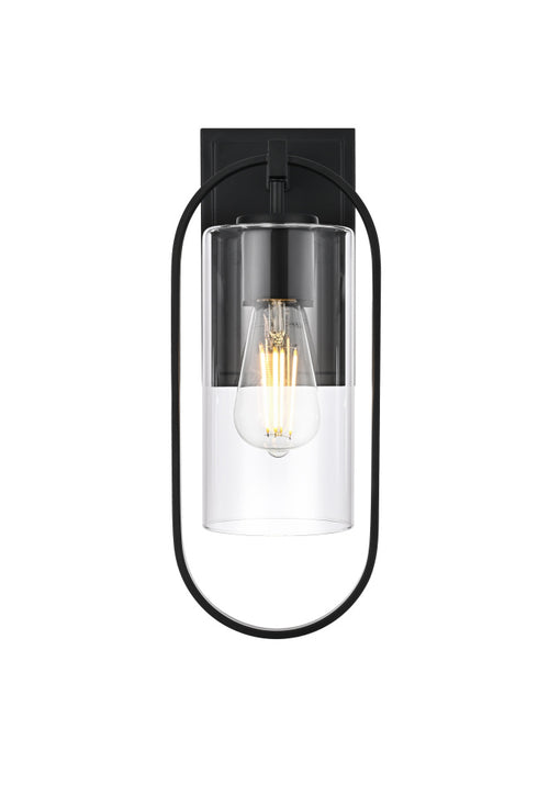 Elegant Lighting Jaxson 1 Light Wall Sconce W6 Inch xH15 Inch xE6 Inch in Black Model: OD811W15BK