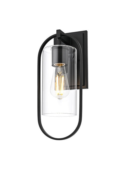 Elegant Lighting Jaxson 1 Light Wall Sconce W6 Inch xH15 Inch xE6 Inch in Black Model: OD811W15BK