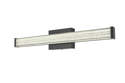Elegant Lighting Jaxx 1 Light Wall Sconce L24 Inch E4.5 Inch H4.3 Inch LED 14 Watt 3CCT in Black Model: LD303W24BK