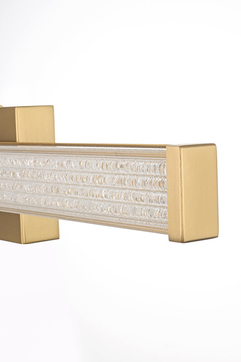 Elegant Lighting Jaxx 1 Light Wall Sconce L24 Inch E4.5 Inch H4.3 Inch LED 14 Watt 3CCT in Satin Gold Model: LD303W24SG