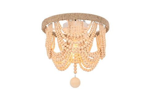 Elegant Lighting Jolie 3 Light Flush Mount D12 Inch H14 Inch in Beige Model: LD306F12BG