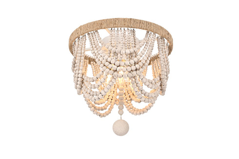 Elegant Lighting Jolie 3 Light Flush Mount D12 Inch H14 Inch White in Antique white Finish Model: LD306F12WH