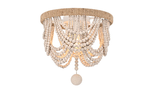 Elegant Lighting Jolie 3 Light Flush Mount D12 Inch H14 Inch White in Antique white Finish Model: LD306F12WH