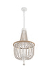 Elegant Lighting Jolie 3 Light Pendant D16 Inch H47 Inch White in Antique white Finish Model: LD306D16WH