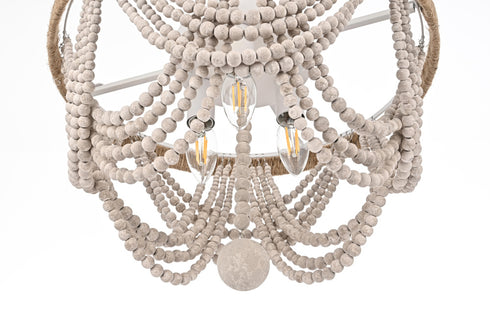 Elegant Lighting Jolie 4 Light Flush Mount D16 Inch H14 Inch White in Antique white Finish Model: LD306F16WH