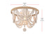 Elegant Lighting Jolie 4 Light Flush Mount D16 Inch H14 Inch White in Antique white Finish Model: LD306F16WH