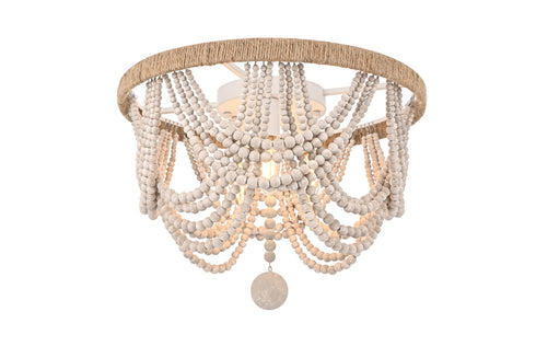 Elegant Lighting Jolie 4 Light Flush Mount D16 Inch H14 Inch White in Antique white Finish Model: LD306F16WH