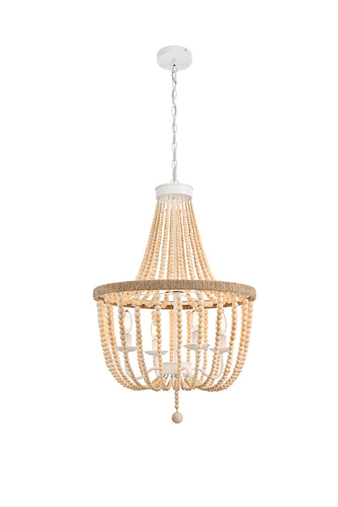 Elegant Lighting Jolie 4 Light Pendant D20 Inch H47 Inch in Beige Model: LD306D20BG