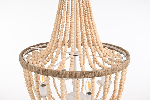 Elegant Lighting Jolie 4 Light Pendant D20 Inch H47 Inch in Beige Model: LD306D20BG