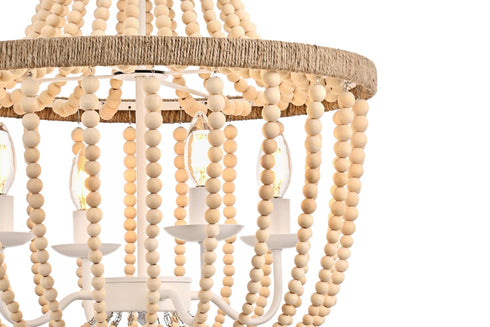 Elegant Lighting Jolie 4 Light Pendant D20 Inch H47 Inch in Beige Model: LD306D20BG