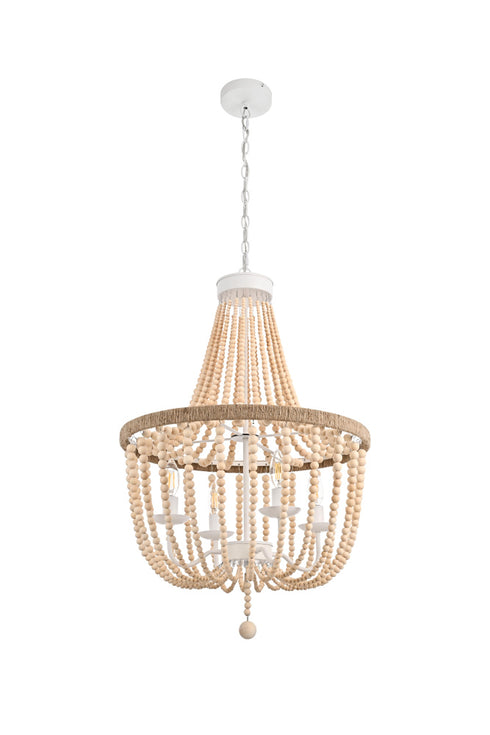 Elegant Lighting Jolie 4 Light Pendant D20 Inch H47 Inch in Beige Model: LD306D20BG