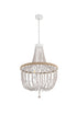 Elegant Lighting Jolie 4 Light Pendant D20 Inch H47 Inch White in Antique white Finish Model: LD306D20WH