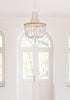 Elegant Lighting Jolie 4 Light Pendant D20 Inch H47 Inch White in Antique white Finish Model: LD306D20WH