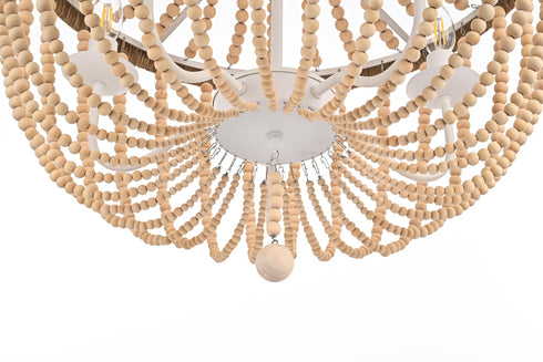 Elegant Lighting Jolie 5 Light Pendant D24 Inch H47 Inch in Beige Model: LD306D24BG
