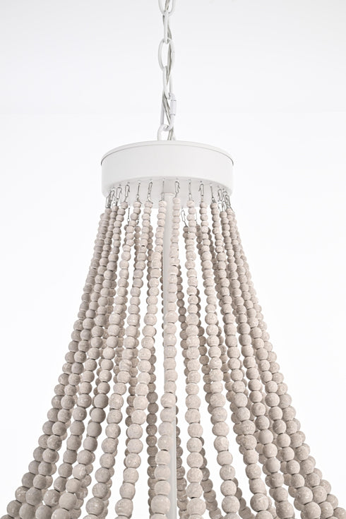Elegant Lighting Jolie 5 Light Pendant D24 Inch H47 Inch White in Antique white Finish Model: LD306D24WH