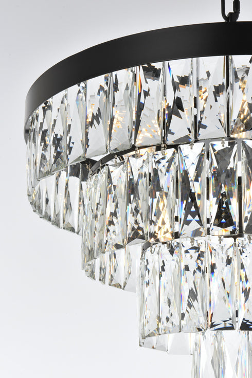 Elegant Lighting Josephine 10 Light Pendant D20 Inch H14 Inch L10 Black in Black and Clear Finish Model: 1060D20BK