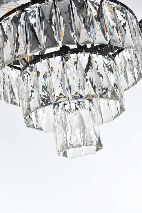 Elegant Lighting Josephine 10 Light Pendant D20 Inch H14 Inch L10 Black in Black and Clear Finish Model: 1060D20BK