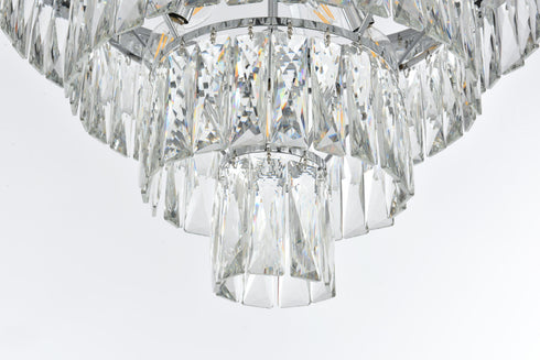 Elegant Lighting Josephine 10 Light Pendant D20 Inch H14 Inch L10 Chrome in Chrome and Clear Finish Model: 1060D20C
