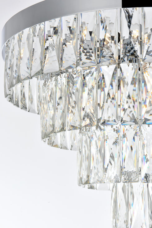 Elegant Lighting Josephine 10 Light Pendant D20 Inch H14 Inch L10 Chrome in Chrome and Clear Finish Model: 1060D20C