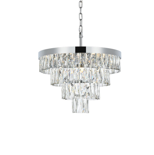 Elegant Lighting Josephine 10 Light Pendant D20 Inch H14 Inch L10 Chrome in Chrome and Clear Finish Model: 1060D20C
