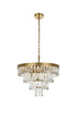 Elegant Lighting Josephine 10 Light Pendant D20 Inch H14 Inch L10 Satin Gold in Satin Gold and Clear Finish Model: 1060D20SG