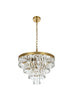 Elegant Lighting Josephine 10 Light Pendant D20 Inch H14 Inch L10 Satin Gold in Satin Gold and Clear Finish Model: 1060D20SG