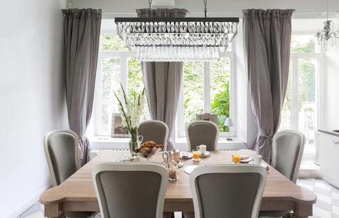 Elegant Lighting Josephine 12 Light Pendant L36 Inch W16 Inch 11.5 Inch L12 Black in Black and Clear Finish Model: 1060G36BK